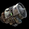 High Performance Industrial Aircraft Engine With Turbine Blades And Metal Components