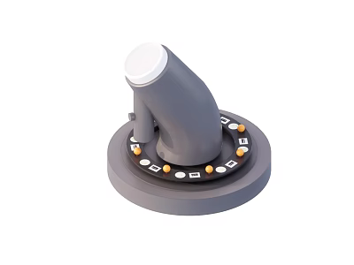 Professional Medical Device With Circular Base Gray Curved Body White Top And Small Indicators 3d model