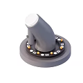Professional Medical Device With Circular Base Gray Curved Body White Top And Small Indicators
