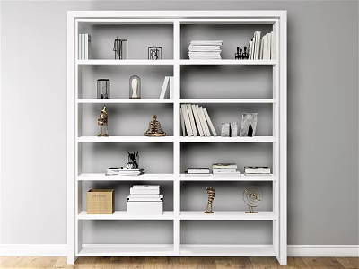 Modern bookcase ornaments 3d model