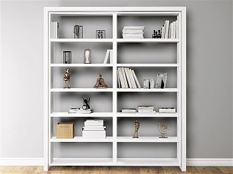 Modern bookcase ornaments 3d model