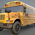Yellow School Bus With Classic Exterior Design Multiple Windows And Side Doors