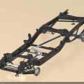 Car Chassis Frame Structure With Mechanical Components Suspension System And Wheels