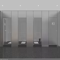 Bright Sleek Modern Public Toilet Interior Design With Indoor Green Plants And Accessible Handrails