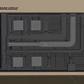 Detailed Industrial Ceiling Structure With Metal Ducts Vents Grilles And Panels