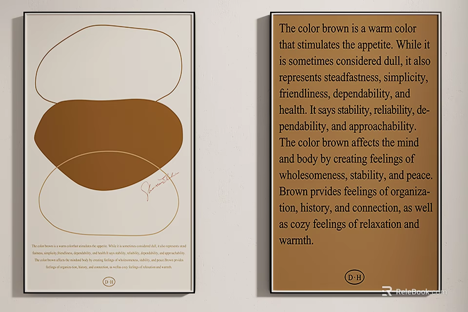 Brown Color Poster Design Featuring Warm Reliable Health And Harmony Meanings 3d model 