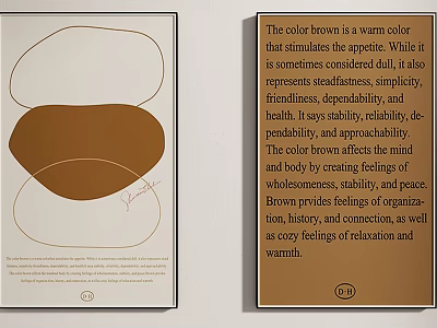 Brown Color Poster Design Featuring Warm Reliable Health And Harmony Meanings 3d model
