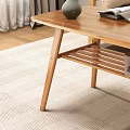 Modern Wooden Coffee Table In Living Room With Lemons Magazine And Vase