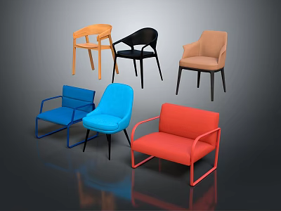 Modern Leisure Chairs In Various Colors And Stylish Designs For Comfortable Seating 3d model