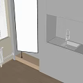 Modern Bathroom Washbasin Design With White Cabinets Countertop Faucet And Mirror