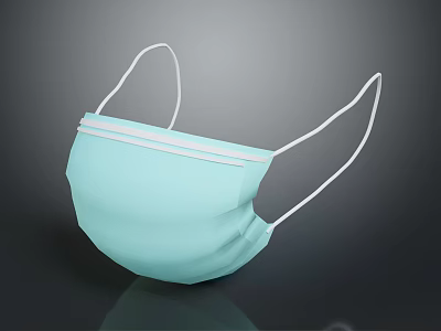 Light Blue Disposable Protective Face Mask For Daily Hygiene And Safety 3d model