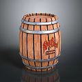 Fireball Cinnamon Whisky Branded Classic Decorative Wooden Barrel With Metal Hoops