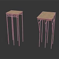 Modern Side Tables with Slim Metal Legs and Light Colored Tabletop