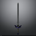 Fantasy Sword Design With Silver Blade Blue Hilt Guard And Decorative Handle