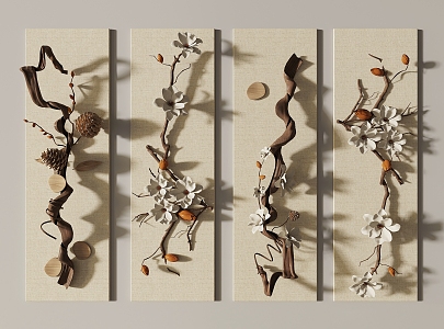 Dried Branches Three-dimensional Wall Decorations Pendant 3d model