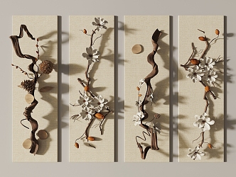 Dried Branches Three-dimensional Wall Decorations Pendant 3d model