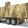 Military Green Camouflage Large Utility Vehicle With Multi Wheeled Design And Roof Equipment