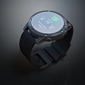 Sleek Smart Watch With Round Digital Display Black Strap And Fitness Tracking