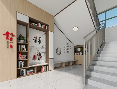 School Staircase 3d model