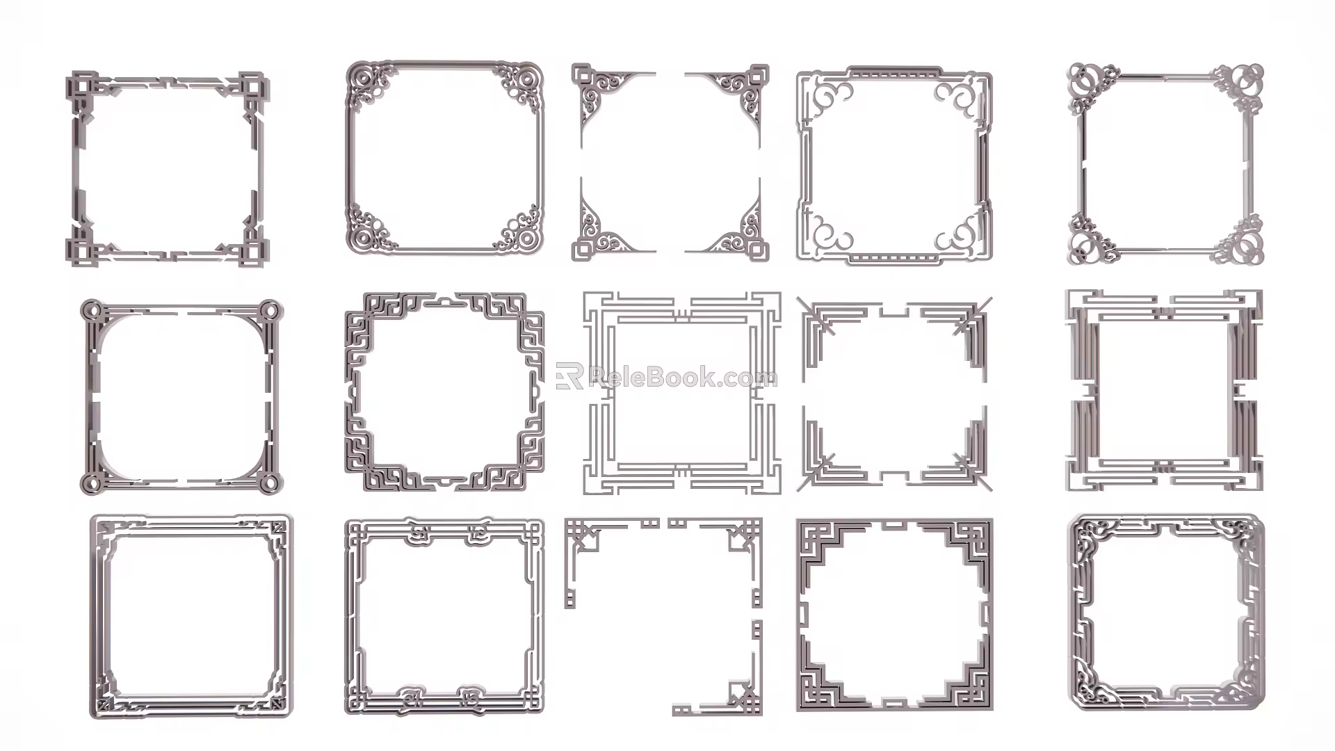 New Chinese line decoration combination 3d model
