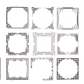 New Chinese line decoration combination 3d model