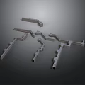 Building Architectural Components With Modular Gray Structure And Various Shapes