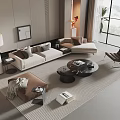 Modern Living Room Interior Design With Open Layout Sofa Coffee Table And Floor Lamp