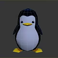 Cute Penguin Toy With Blue Black Head White Belly And Yellow Beak Feet