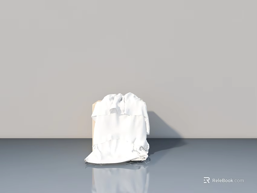 White Hinged Door In Modern Interior With Gray Wall And Floor Background 3d model 