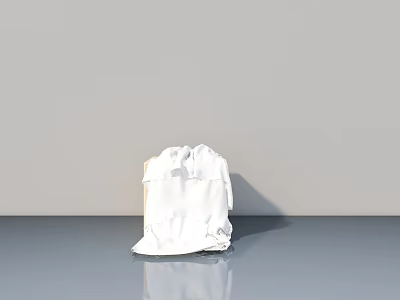 White Hinged Door In Modern Interior With Gray Wall And Floor Background 3d model