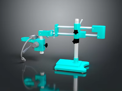Light Blue Mechanical Game Movie Character Featuring Metal Stand Joints And Stable Base 3d model