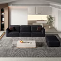 Modern dirty old flannel sofa 3d model