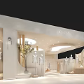 QUICK Modern Clothing Store Interior With White Mannequins Plants And Minimalist Design