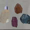Natural Raw Colorful Crystals With Transparent Orange Purple And Blue Hues