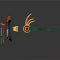 Steampunk Weapon Goggles With Red And Green Accents Metal Decorations And Antenna Like Structures