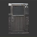Wooden Swing Door With Glass Panel In Red Brick Wall Exterior Design