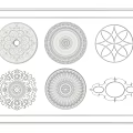 Gypsum lamp panel carved lamp panel chandelier base round lamp panel gypsum component 3d model