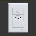White Legrand Switch Panel With Switch Socket And WiFi Icon Design 3d model