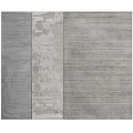 Square Rug With Gray White Striped Design And Textured Central Panel 3d model