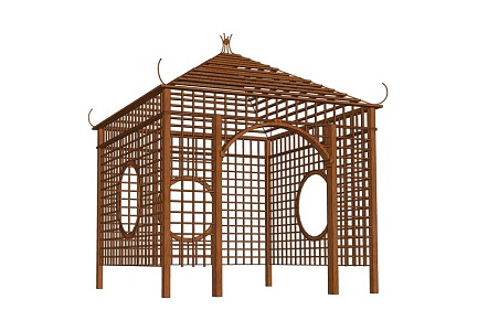 Wooden pavilion 3d model