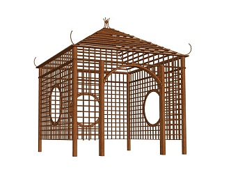 Wooden pavilion 3d model