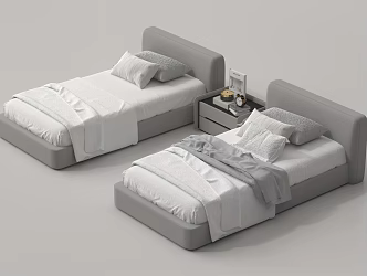 Modern Single Bedside Cabinet Ornaments 3d model