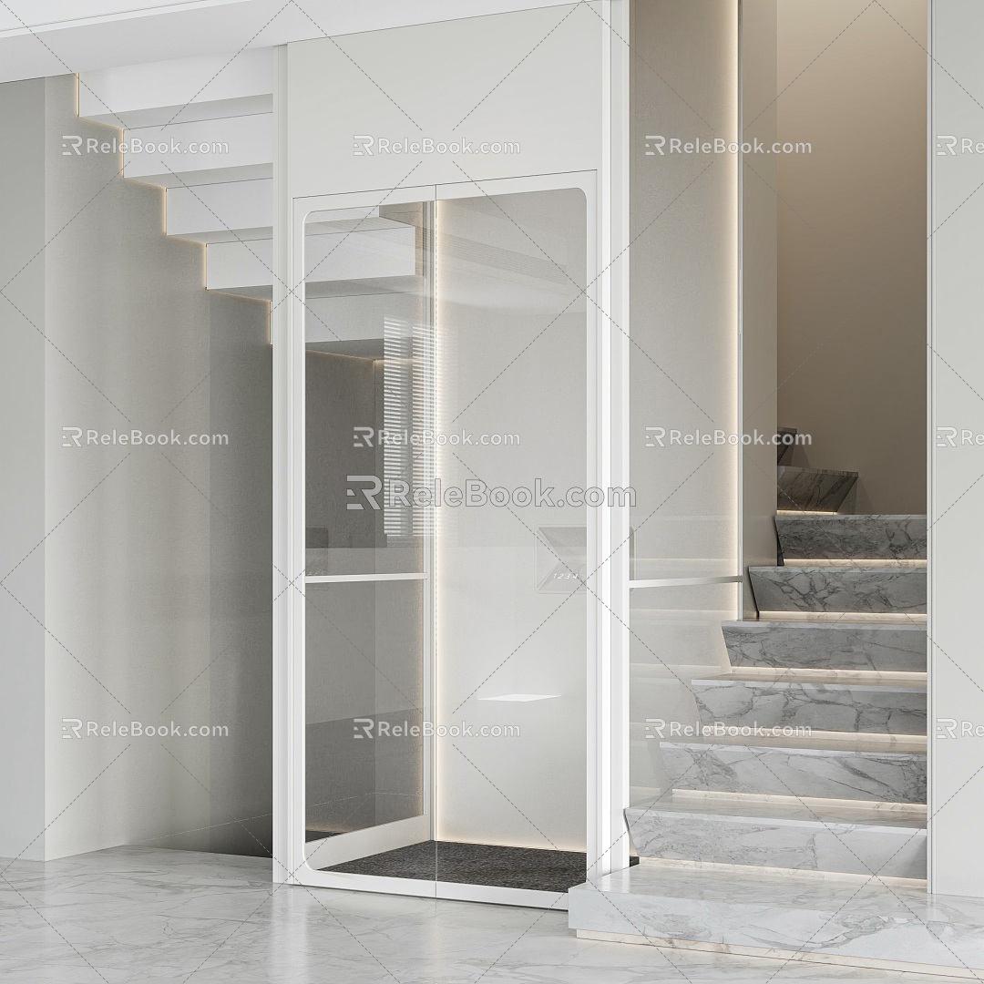 Kone Elevator Home Elevator Glass Elevator Staircase Rotating Staircase 3d model