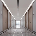 Modern office corridor clubhouse walkway 3d model