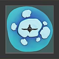 Penguin With Spread Wings On Ice Platform Surrounded By Small Ice Blocks In Blue Water