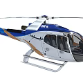 Modern Blue And White Helicopter With Rotors Cockpit Windows And Fuselage Design