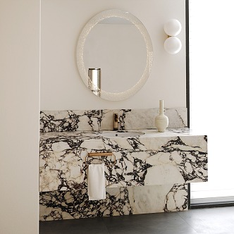 Washbasin Bathroom Washbasin Marble Washbasin Faucet Mirror Washbasin 3d model