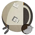Modern round carpet decoration 3d model