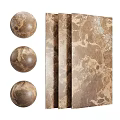Brown Marble Texture Components Including Spheres and Panels with Natural Patterns 3d model