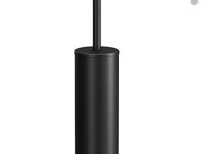 Modern Black Toilet Brush with Sleek Holder for Bathroom Cleaning Supplies 3d model